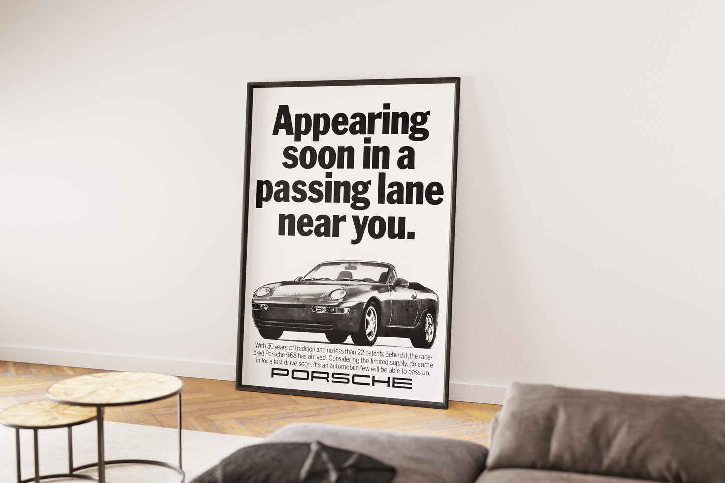 Porsche "Appearing Soon In A Passing Lane Near You" Poster