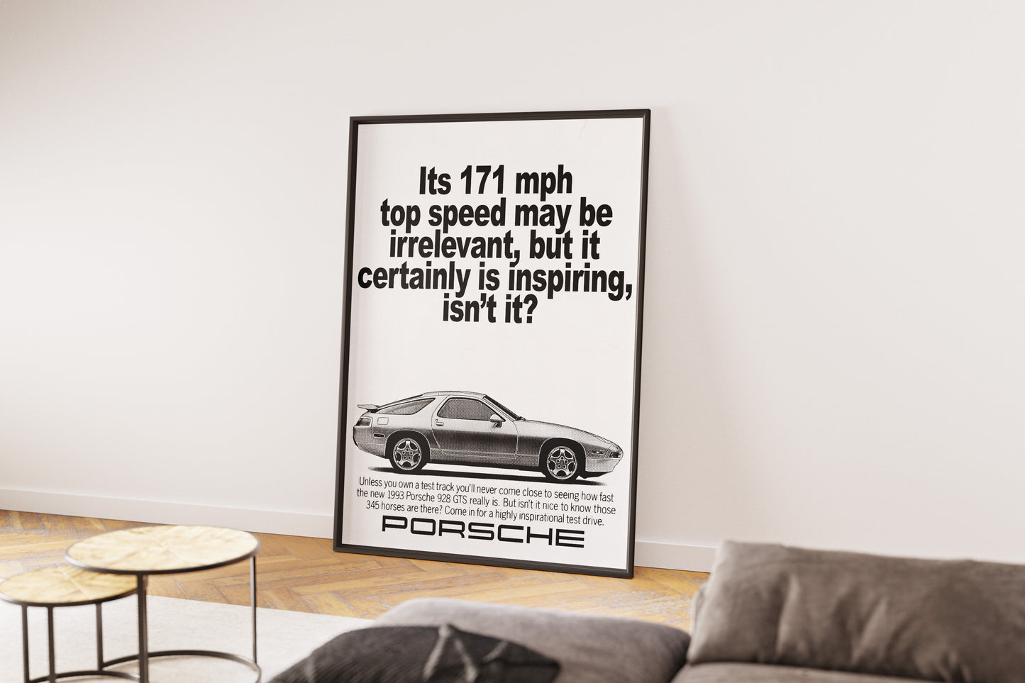 Porsche "It's 171 mph Top Speed May Be Irrelevant, But It Certainly Is Inspiring, Isn't It?" Poster